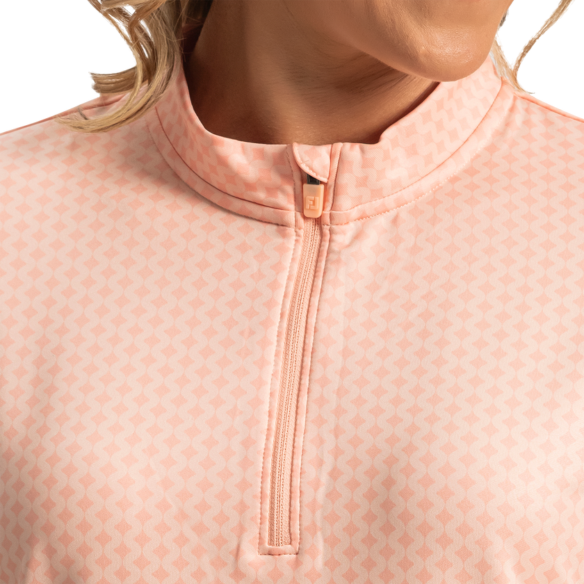 FootJoy Women's Quarter-Zip Long Sleeve Sun Shirt - Desert Peach