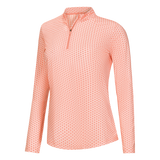 FootJoy Women's Quarter-Zip Long Sleeve Sun Shirt - Desert Peach