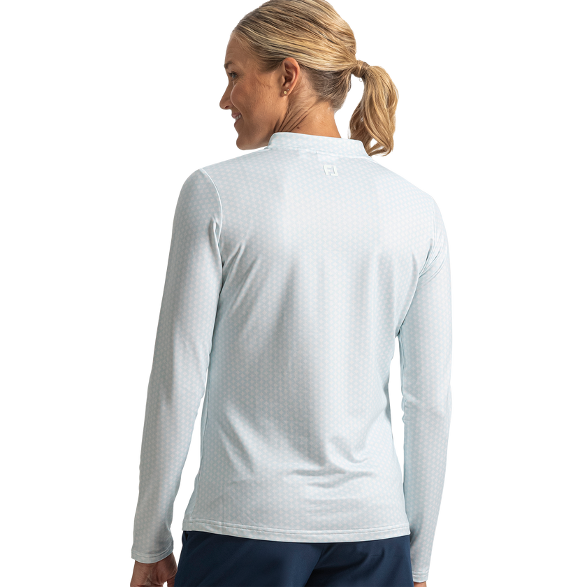 FootJoy Women's Quarter-Zip Long Sleeve Sun Shirt - Glacial Blue