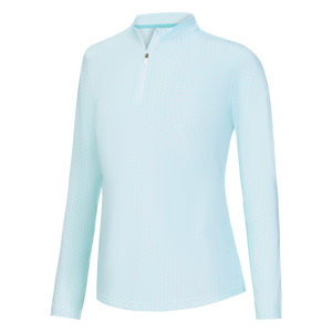 FootJoy Women's Quarter-Zip Long Sleeve Sun Shirt - Glacial Blue