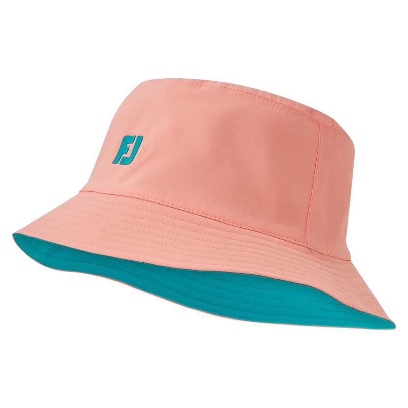 FootJoy Women's Reversible Bucket Hat - Teal / Peach