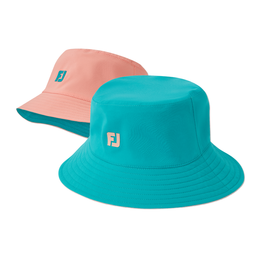 FootJoy Women's Reversible Bucket Hat - Teal / Peach