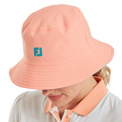 FootJoy Women's Reversible Bucket Hat - Teal / Peach