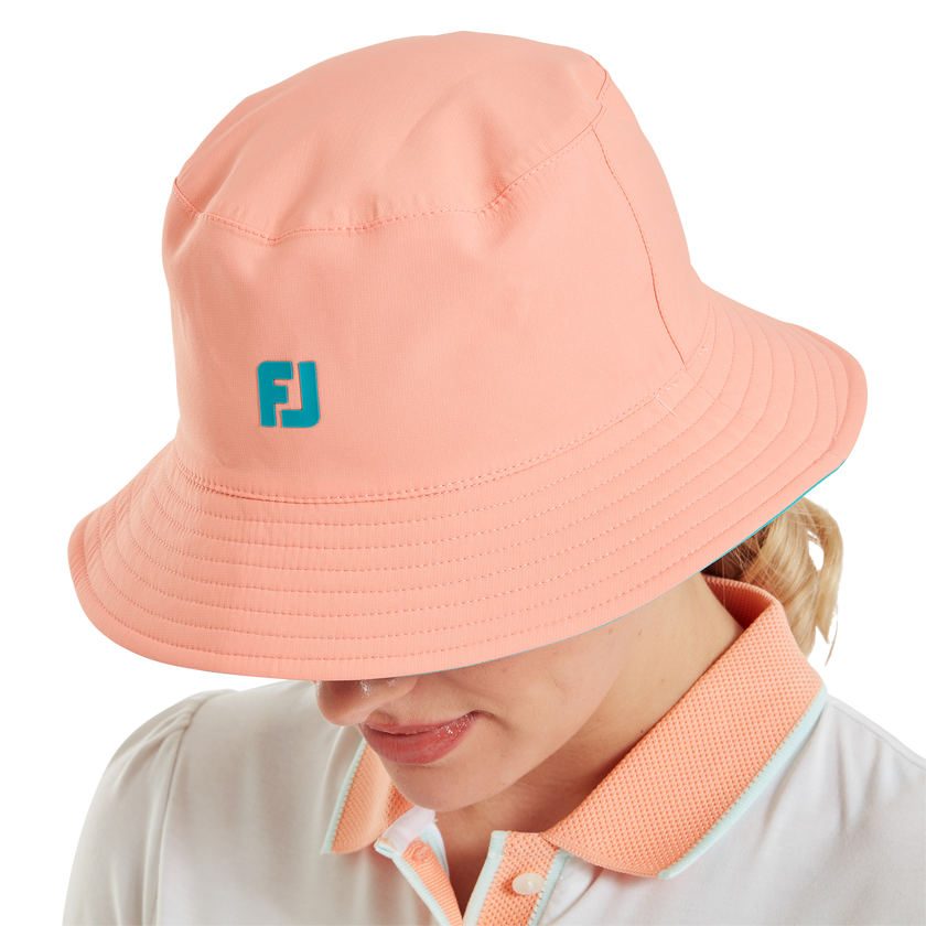 FootJoy Women's Reversible Bucket Hat - Teal / Peach