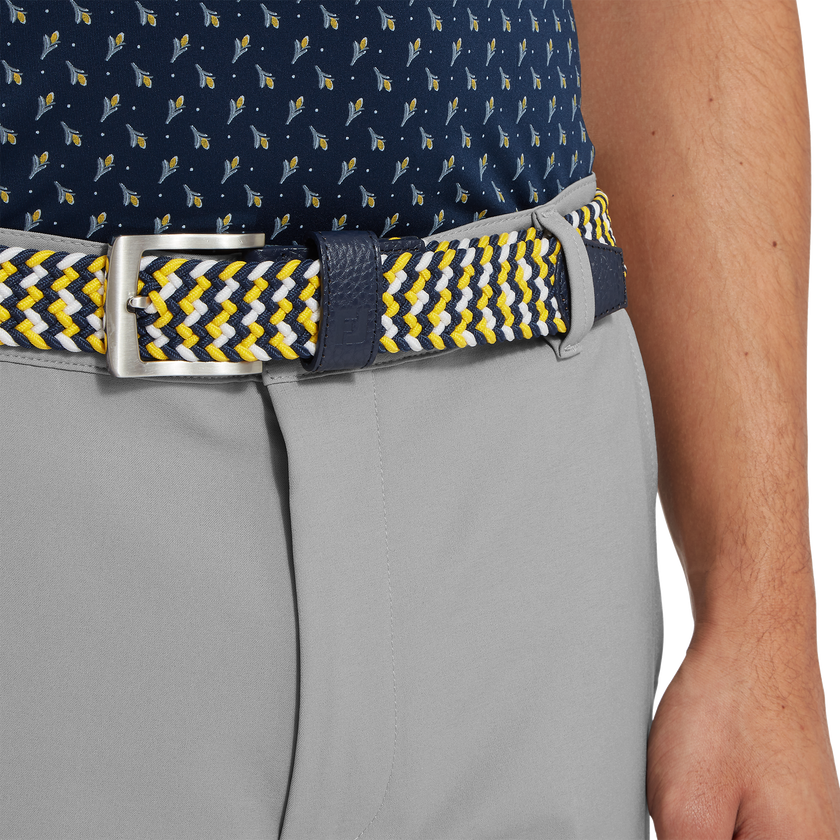 2025 FootJoy Men's Braided Belt - Navy/White/Taxi