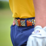 2025 FootJoy Men's Braided Belt - Navy/White/Taxi