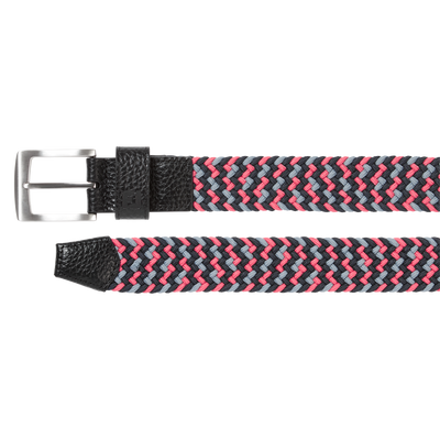 2025 FootJoy Men's Braided Belt - Black/Flint/Hibiscus