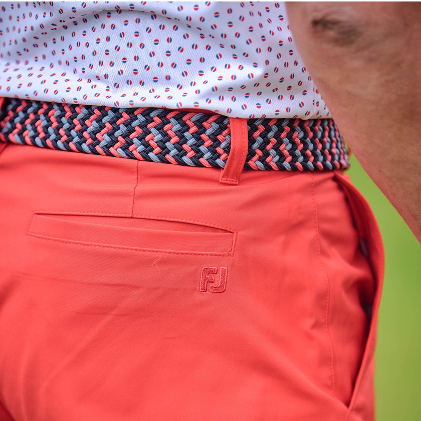 2025 FootJoy Men's Braided Belt - Black/Flint/Hibiscus