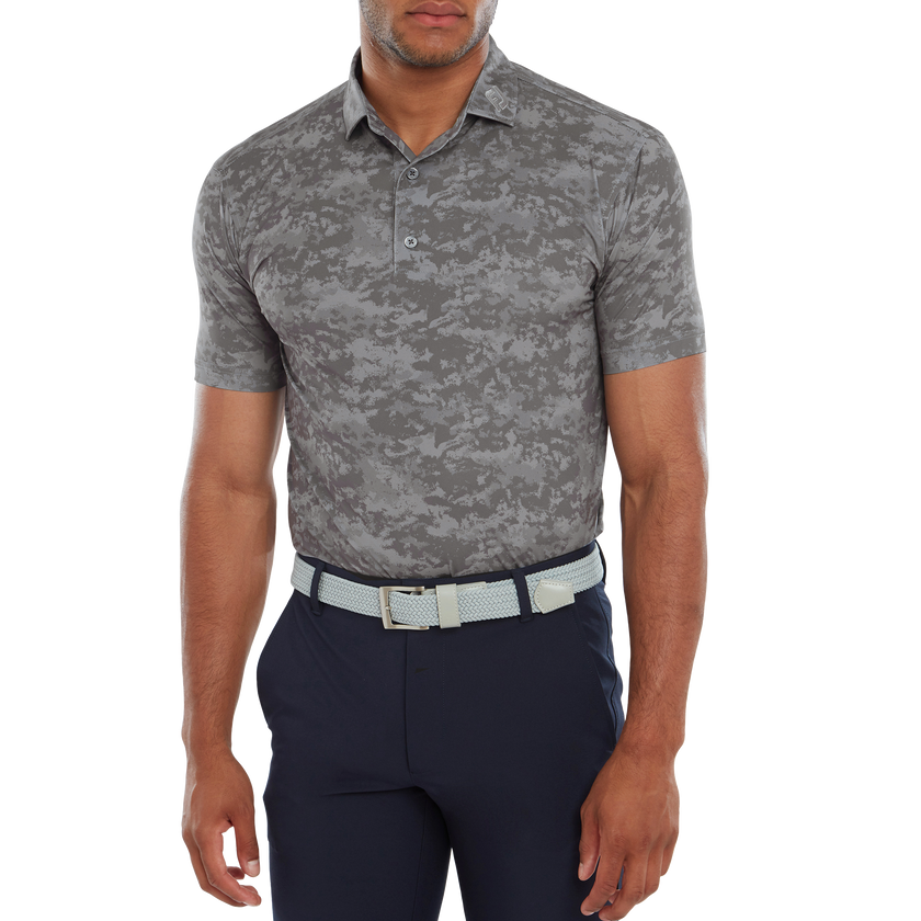 2023 FootJoy Mens Cloud Camo Print Polo - Lava