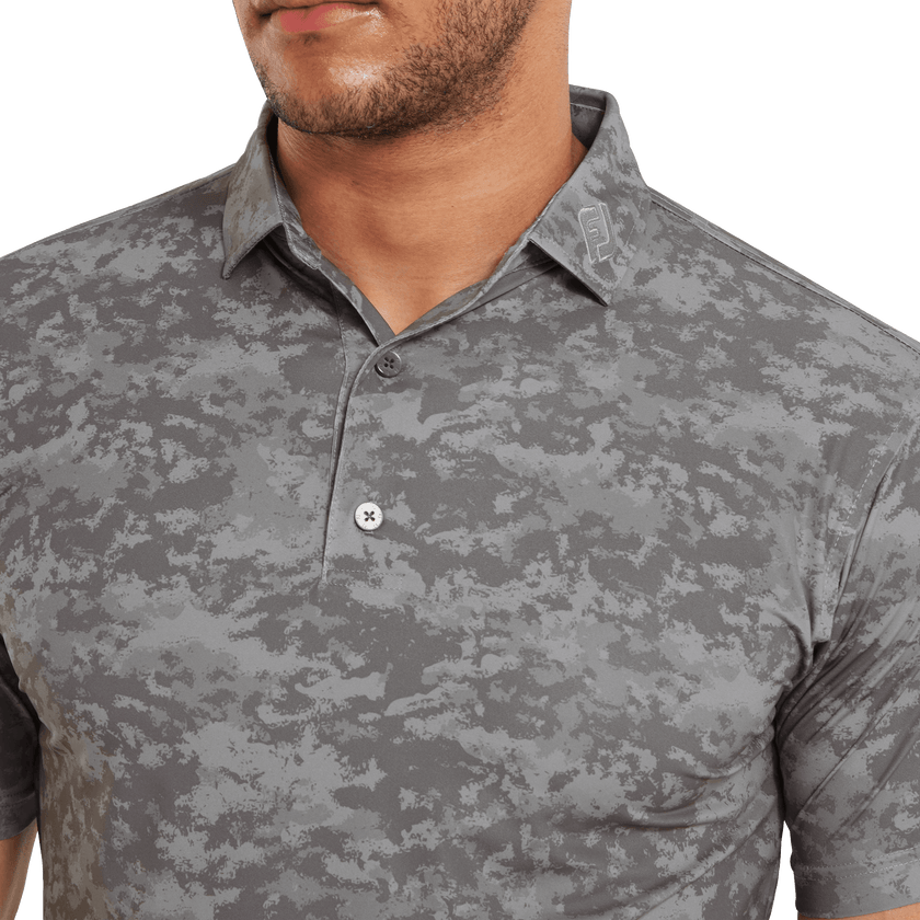 2023 FootJoy Mens Cloud Camo Print Polo - Lava