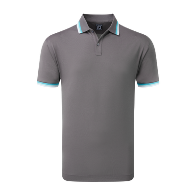 2023 FootJoy Men's Solid Polo with Trim Pique - Lava