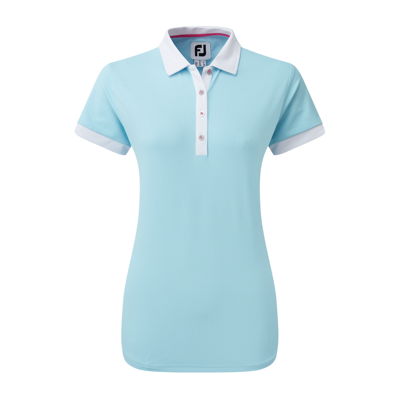 2023 FootJoy Womens Short Sleeve Color Block Polo - Blue