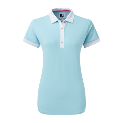 2023 FootJoy Womens Short Sleeve Color Block Polo - Blue