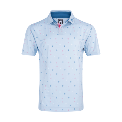 2024 FootJoy Parachute Print Polo - Mist / Sapphire / Rose / White