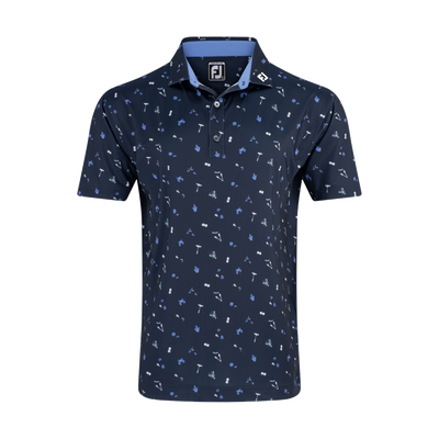 2024 FootJoy Men's Clam Bake Print Lisle Polo - Navy