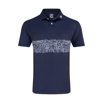 2024 FootJoy Men's Tropical Chest Band Lisle Polo - Navy