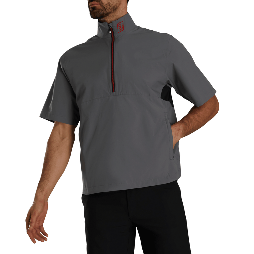 2024 FootJoy Men's Hydrolite X Short Sleeve Rain Jacket - Charcoal / Black