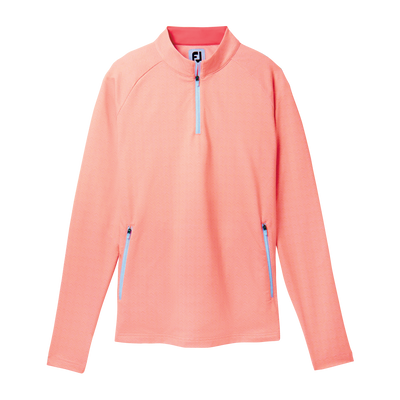 2024 FootJoy Womens Half Zip Printed Midlayer - Peach