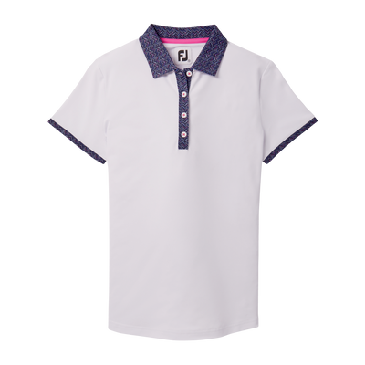 2024 FootJoy Women's Short Sleeve Print Polo - White