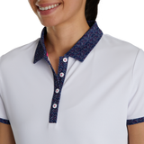 2024 FootJoy Women's Short Sleeve Print Polo - White