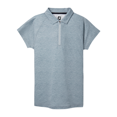 2024 FootJoy Women's Short Sleeve 1/4 Zip Polo - Heather Grey / White