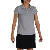 2024 FootJoy Women's Short Sleeve 1/4 Zip Polo - Heather Grey / White