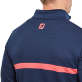 2024 FootJoy Insert Stripe Men's Pullover - Navy/Coral Red