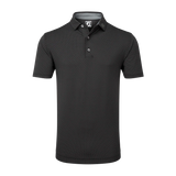 2024 FootJoy Men's Stretch Lisle Dot Print Polo - Black/Grey Cliff