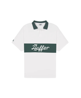 Huffer Golf Men's Par Line Short Sleeve Polo - Chalk/Golf Green