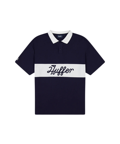 Huffer Golf Men's Par Line Short Sleeve Polo - Navy/Chalk