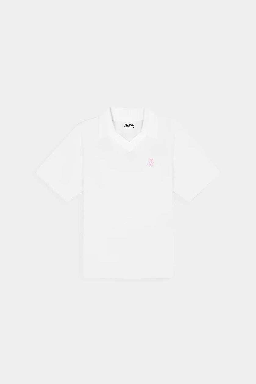 Huffer Golf Women's Birdie Short Sleeve Polo/Par 97 - Chalk/Petal