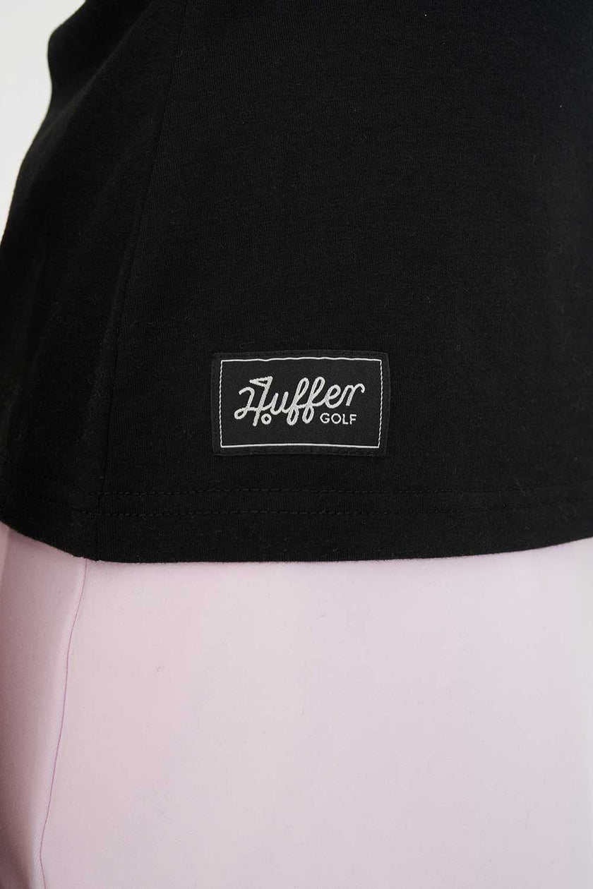 Huffer Golf Women's Tech Birdie Short Sleeve Polo - Black