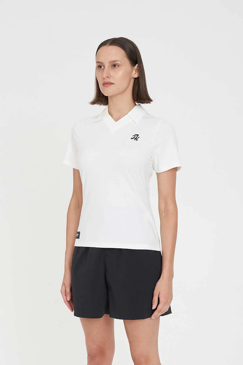 Huffer Golf Women's Tech Birdie Short Sleeve Polo - Chalk