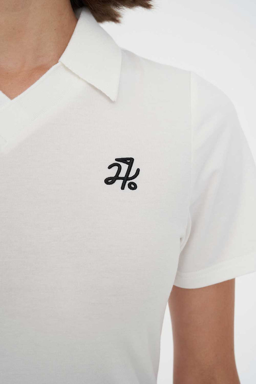 Huffer Golf Women's Tech Birdie Short Sleeve Polo - Chalk