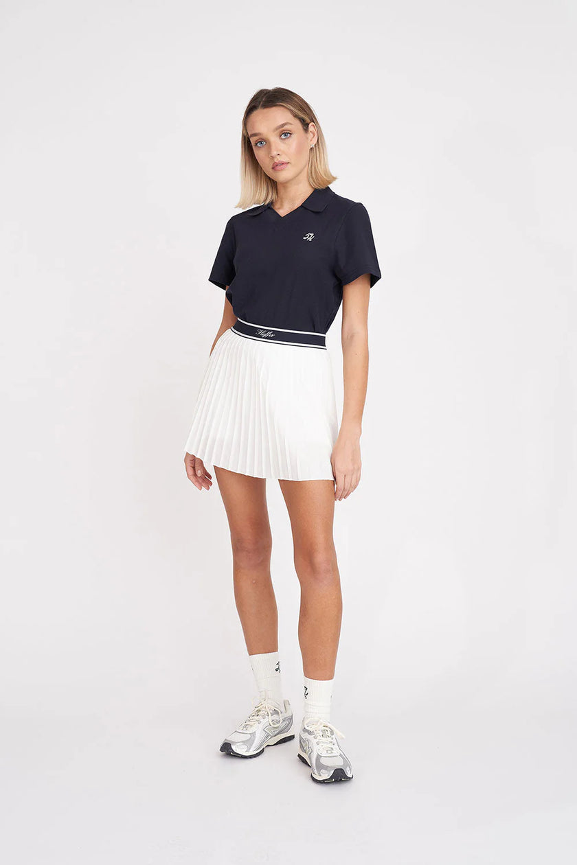 Huffer Women's Birdie Pleated Golf Skort - Chalk/Navy