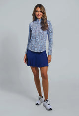 IBKUL Josie Print Long Sleeve Mock Neck Top