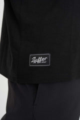 Huffer Golf Men's Tech Panel Short Sleeve Polo - Black/Chalk