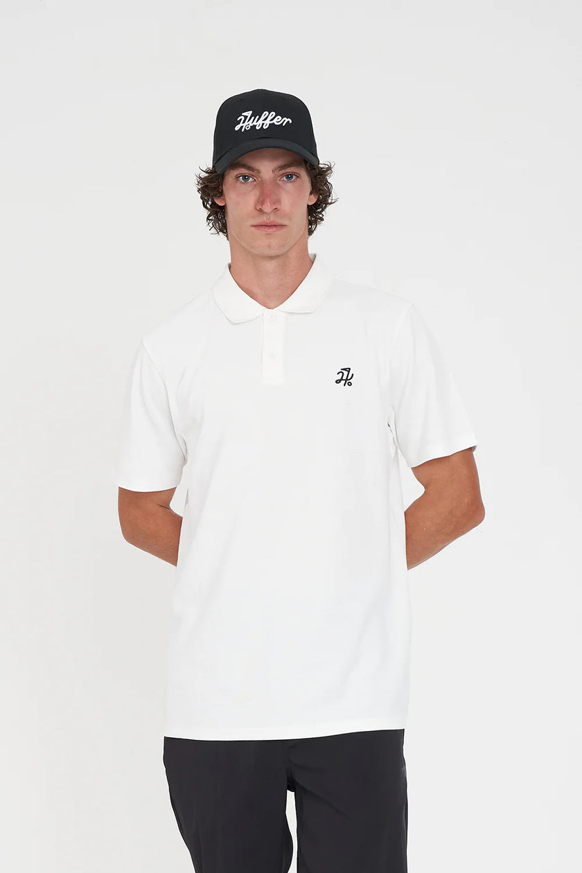Huffer Golf Men's Classic Short Sleeve Polo/Chase - Chalk