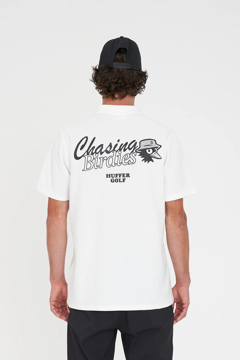 Huffer Golf Men's Classic Short Sleeve Polo/Chase - Chalk