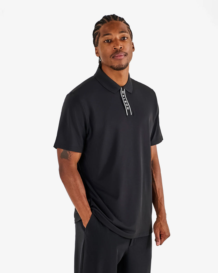 Malbon Men's Block Placket Polo