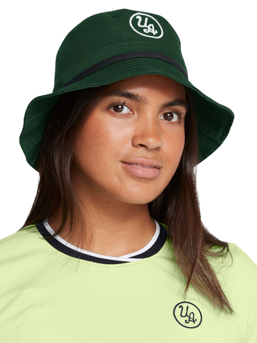 2025 Under Armour Unisex Driver Golf Bucket Hat - Forest Green/White