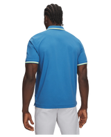 Under Armour Men's ArmourDry Rib Polo - Aegean Blue/Green Citrine/White