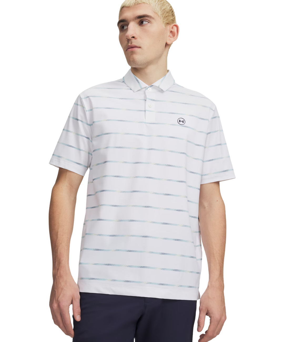 Under Armour Men's Drive Chill Printed Polo - White/Blue Haze
