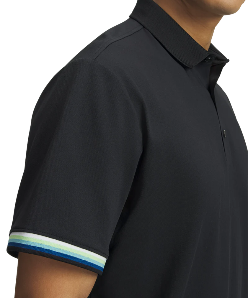 Under Armour Men's Drive Golf Trip Pique Polo - Black/Blue Haze/Lumos Lime