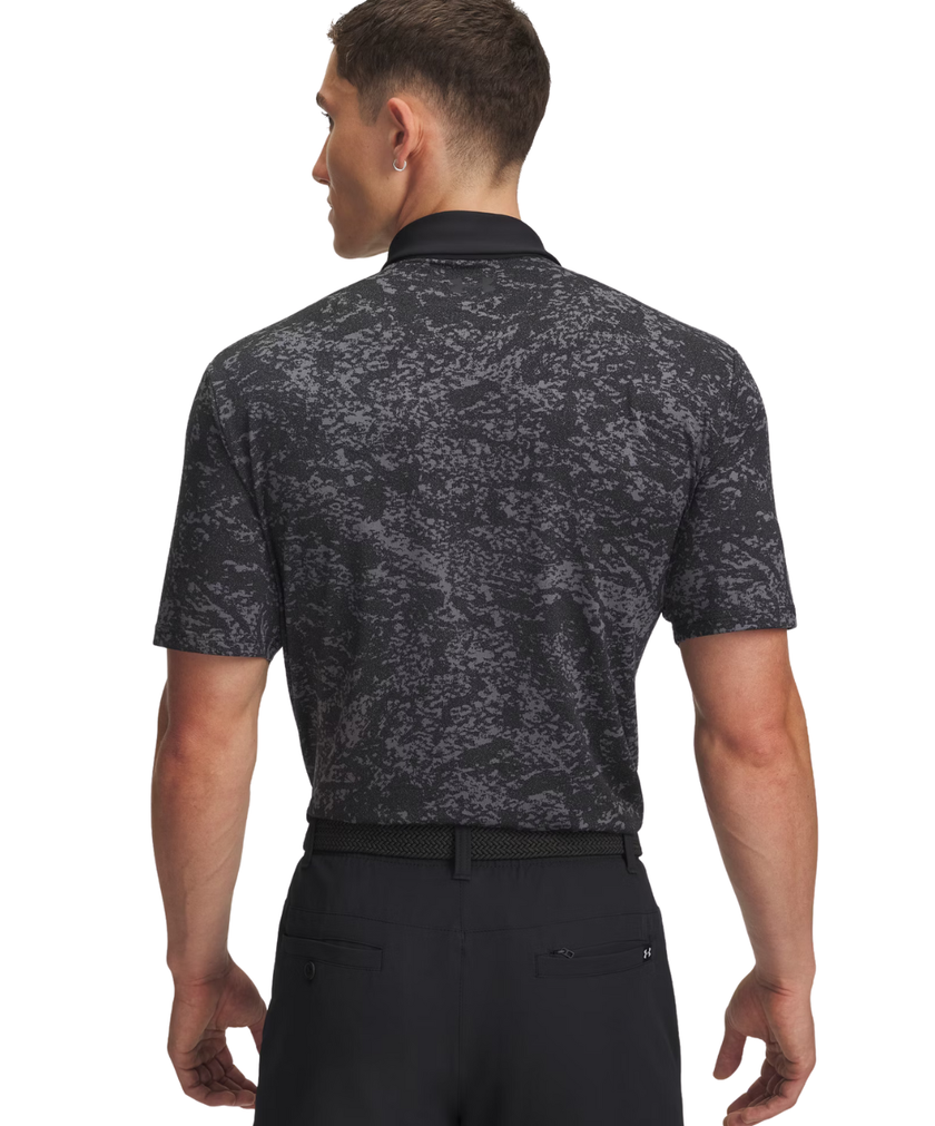 Under Armour Men's Playoff 3.0 Print Polo - Black/Castlerock/Black