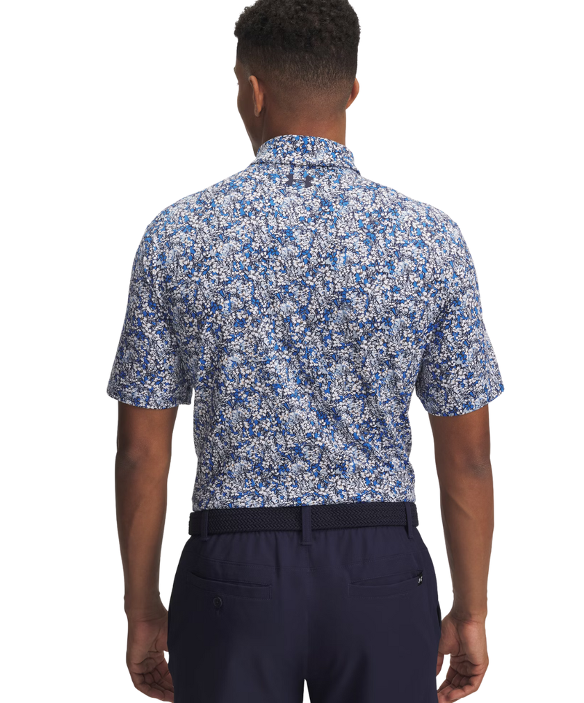 Under Armour Men's Playoff 3.0 Print Polo - Blue Atlantis/White/Midnight Navy