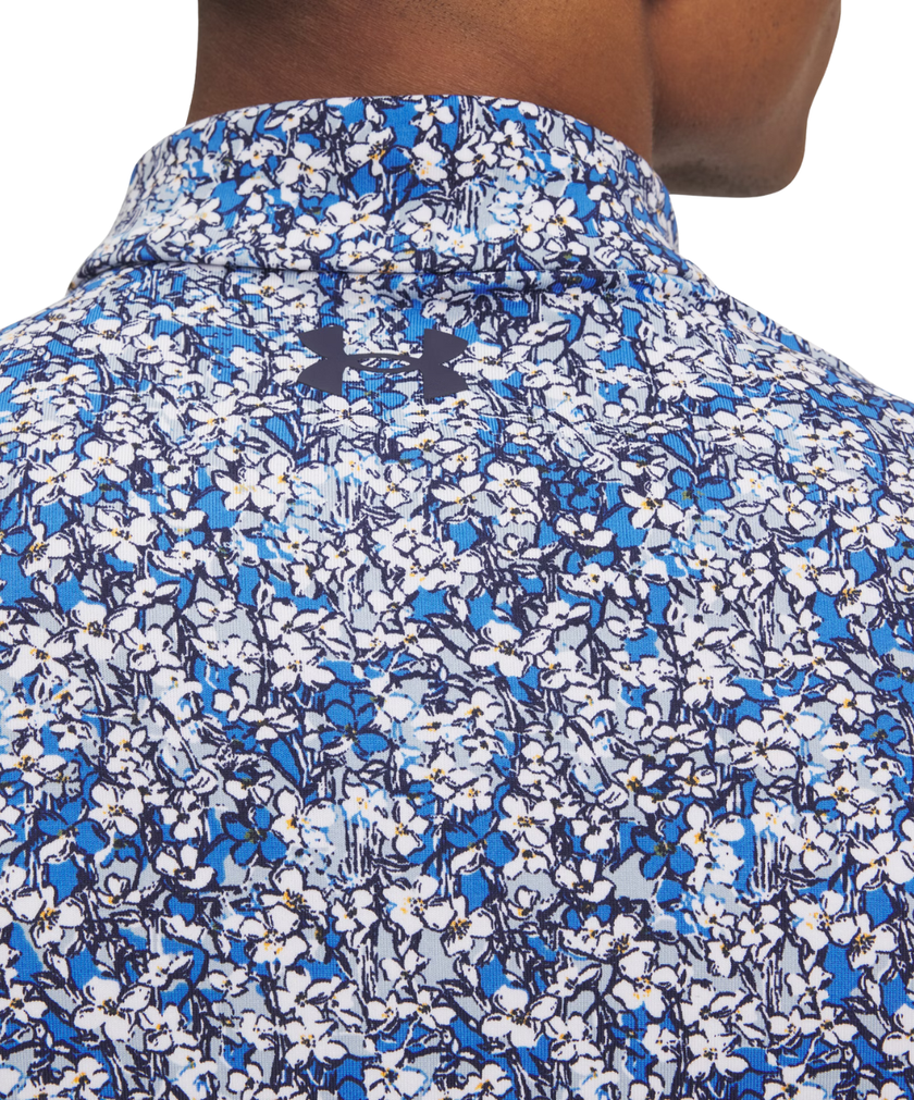 Under Armour Men's Playoff 3.0 Print Polo - Blue Atlantis/White/Midnight Navy