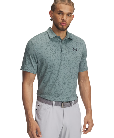 Under Armour Men's Playoff 3.0 Print Polo - Serpentine/Jasper Blue/Midnight Navy
