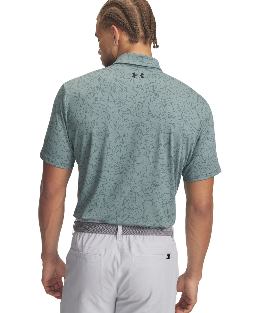 Under Armour Men's Playoff 3.0 Print Polo - Serpentine/Jasper Blue/Midnight Navy