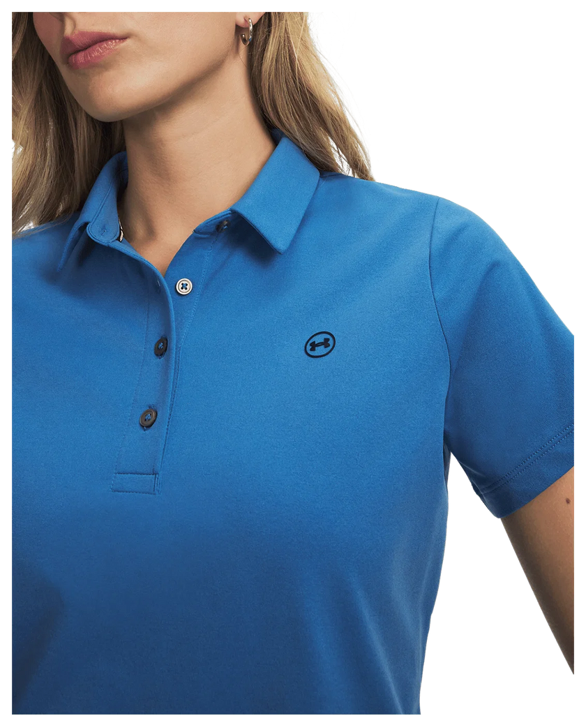 Under Armour Women's ArmourDry Drive Short Sleeve Polo - Aegean Blue/Midnight Navy